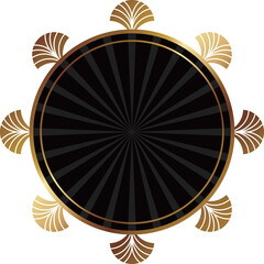 高級感のあるアールデコ風フレーム　ブラック＆ゴールド