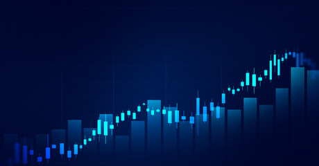 Financial data charts with glowing stock market graphs.Business financial chart with moving up arrow graph.Stock market investment data and analysis finance graph.	

