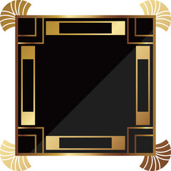 高級感のあるアールデコ風フレーム　ブラック＆ゴールド