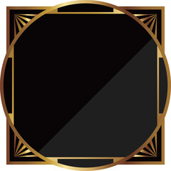 高級感のあるアールデコ風フレーム　ブラック＆ゴールド