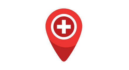 Obraz premium Red Cross Medical Location.