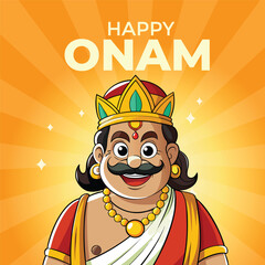 Happy onam celebration a colorful illustration of the festival