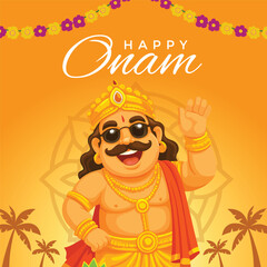Happy onam celebration a colorful illustration of the festival