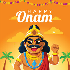 Happy onam celebration a colorful illustration of the festival