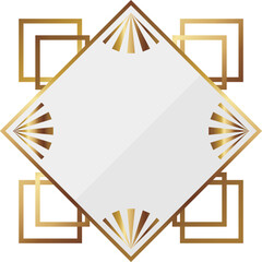 高級感のあるアールデコ風フレーム　ホワイト＆ゴールド