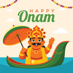 Happy onam celebration a colorful illustration of the festival