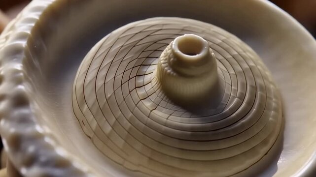 Elegant white seashell macro shot reveals intricate spiral structure perfect for nature documentaries and coastal themes