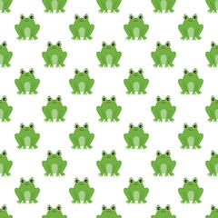 seamless green frog pattern on a transparent background