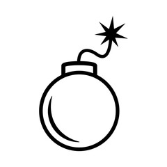Obraz premium Danger Bomb Icon with Burning Fuse, Warning and Alert Line Design