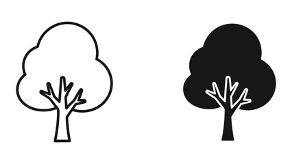 Outline and Silhouette of a Stylized Tree Icon © SHAHRIYAR RASEL