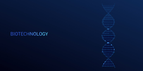 Biotechnology concept with a digital dna double helix structure illustration