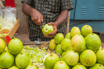 Crowded central food Market in Colombo. traditional type of trade Sri Lanka