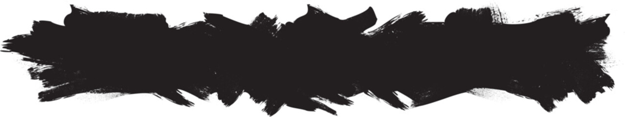 Grunge Paint stripe . Vector brush Stroke . Distressed banner . Black isolated paintbrush collection . Modern Textured shape . Dry border in Black . Vector streak. Hand drawn underline, highlighter.