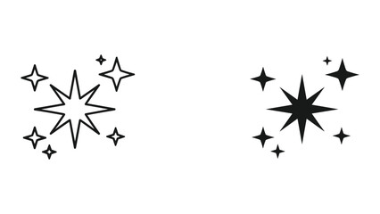 Fototapeta premium Stylish star icons set on white background