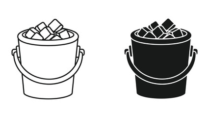 Ice bucket with ice cubes in modern line art style © SHAHRIYAR RASEL