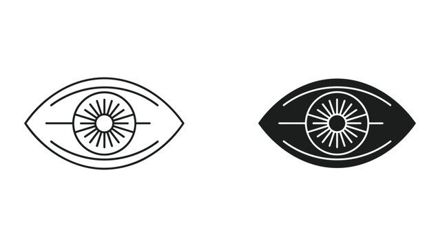 Stunning eye icons in black and white for design projects
