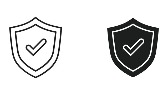 Shield icon with checkmark symbolizing security and approval