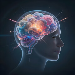 Obraz premium human head with human brain