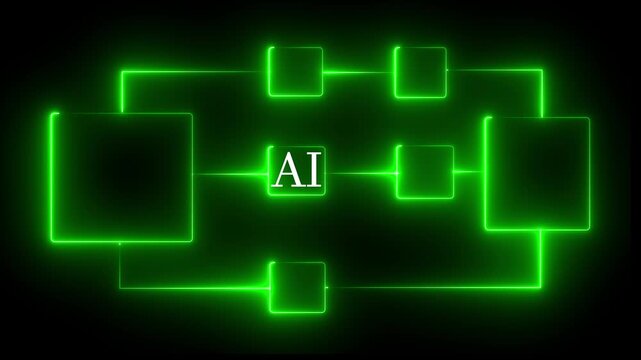 Ai tools or neon box. Multi function for Agentic AI technology motion background. Multi agent AI systems, Automate daily Tasks Smart AI solutions improve efficiency, Automate repetitive work