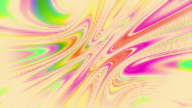 Abstract liquid wavy pattern motion background in multicolor rainbow spectrum with big waves movement. Seamless looping visual for motion graphics, titles, VJ visuals, and social content.