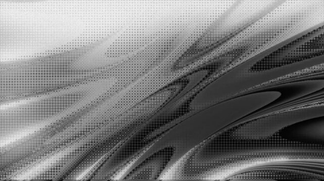 Abstract liquid wavy pattern motion background in black and white monochrome with big waves movement. Seamless looping visual for motion graphics, titles, VJ visuals, and social content.