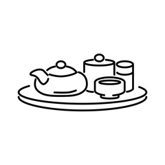 お茶セットをモチーフにしたアイコン