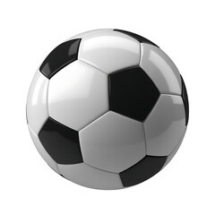 Fototapeta premium Shiny black and white soccer ball for sports and games