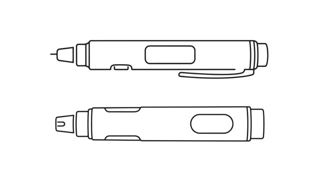 Auto Injector Pen Duo Illustration Representing Diabetes Management Insulin Delivery Devices and Chronic Care Medication Adherence