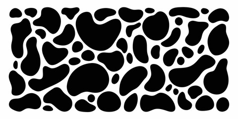Abstract black and white pattern resembling animal spots or organic shapes © Bithi