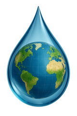 Fototapeta premium Earth globe inside water drop saving environment concept