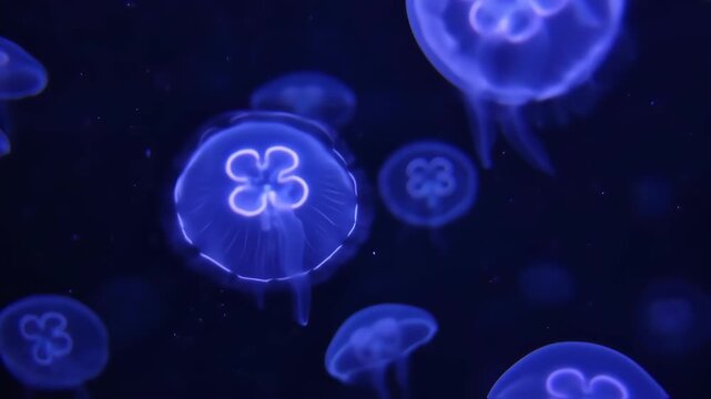 jellyfish in blue water