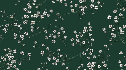 whorled. Delicate whorled patterns of tiny white flowers on a soft green background. gardening catalogs, home-decor guides, designed for gardening and botanical catalogs, enhances decor appeal.