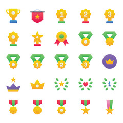 Gradient color icons set for Awards
