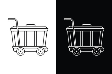 Trolley vector icon graphic isolated sketch illustration on white background.