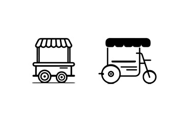 Stylish food carts showcasing unique designs for outdoor dining