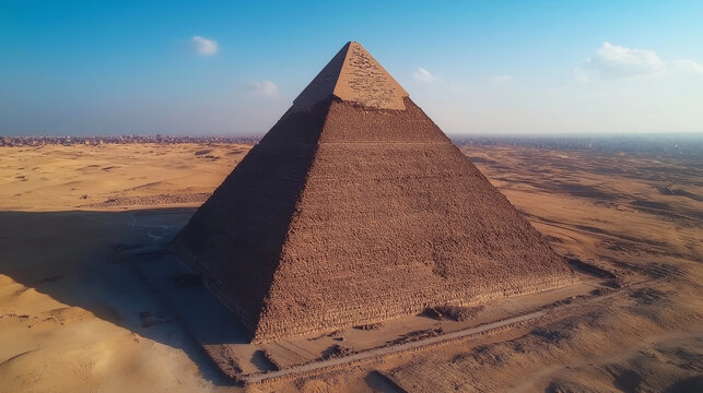 The Great Pyramid of Egypt from above on the Giza plateau
