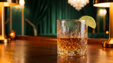 Refreshing Cinco de Mayo drink served with lime on a bar