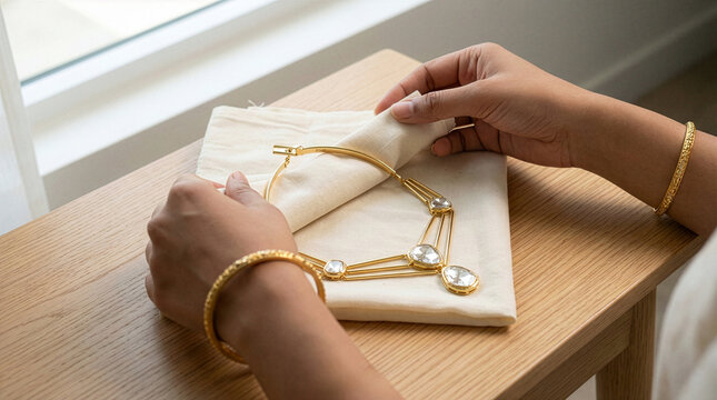 Wrapping Precious uncut diamond jewellery with Care