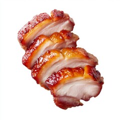 Juicy Slices of Roast Pork with Crispy Skin for Delicious Culinary Presentation
