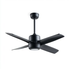 Modern Black Ceiling Fan with Sleek Design for Home and Office Spaces, Enhancing Air Circulation and Aesthetic Appeal