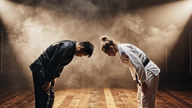 Martial Arts Demonstration - Respect and Discipline in Judo and Jiu-Jitsu.