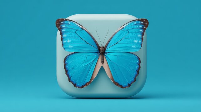 A butterfly centered on a minimalist pedestal. Butterflies are a universal symbol for change and evolution, ideal for "transformation" consulting, life coaching, or corporate restructuring campaigns.
