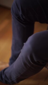 gente, humano, calcetines, zapatillas