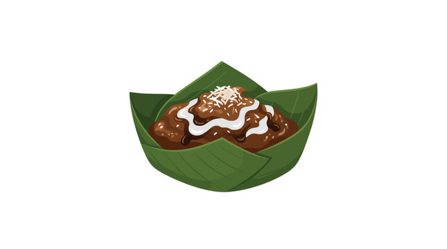 Authentic Jenang Palm Sugar Porridge Flat Design Vector