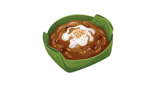 Traditional Indonesian Jenang Sweet Dessert Vector Illustration