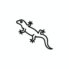 Fototapeta premium A minimalist line art illustration of a lizard in a dynamic pose