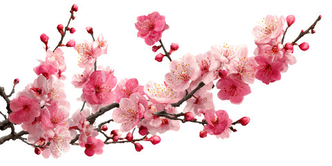 Pink Blossoms: Delicate floral beauty in soft light against black canvas, springtime vibes