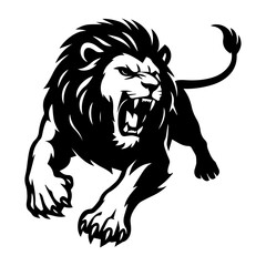 Obraz premium Roaring Lion Mascot Illustration