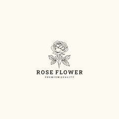 Fototapeta premium Rose flower logo icon design template vector illustration
