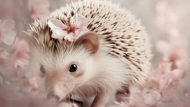Baby-Igel mit Pastellbl&uuml;ten